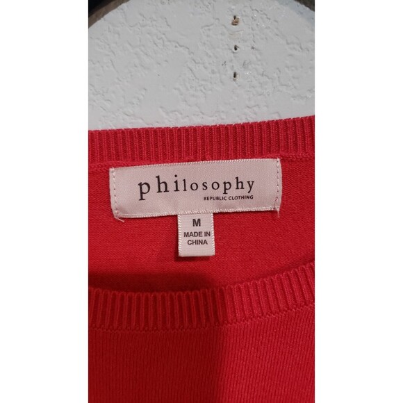 Philosophy Republic Clothing Womens Size Medium Red Sleeveless Sweater Vest Soft - Picture 2 of 5